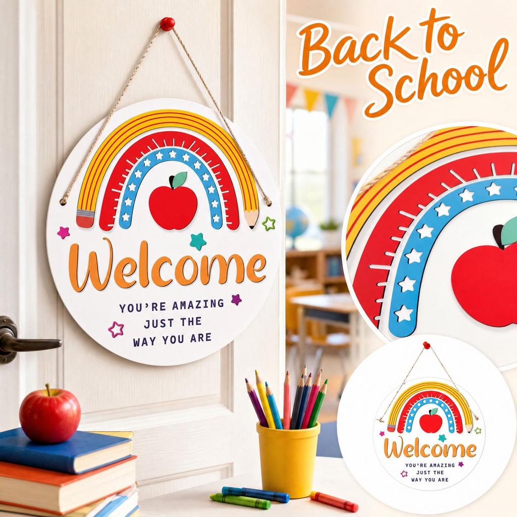 Back To School Theme Party Decoration Supplies Door Hanging Sign