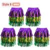 Jupe à Franges Carnaval Violet Or Vert Costume de Danse Mardi Gras Jupe de Spectacle Danse du Ventre avec Franges Accessoire de Fête