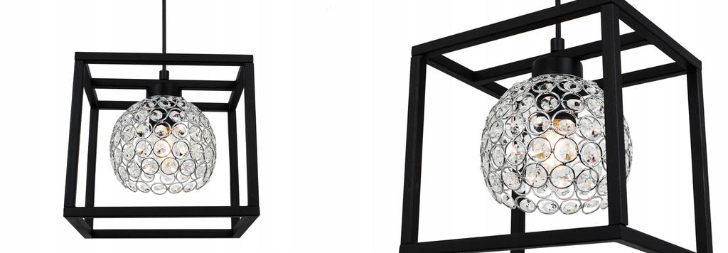 HANGING LAMP CAGE ELEGANT GLASS BALL