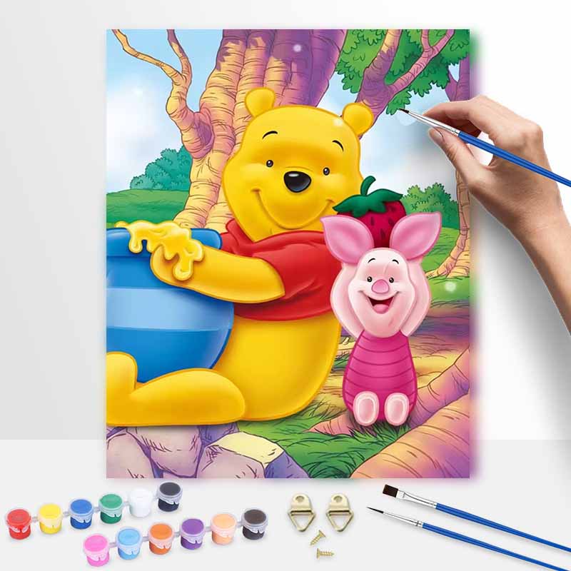 Disney Winnie the Pooh and Piglet Oil Painting Art Set Handmade Diy Gift Home Decoration