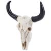 Bull Head Pendant Wall Hanging Longhorn Cow Skull Head Ornament Figurines Crafts Nostalgic Realistic for Home Halloween Decor