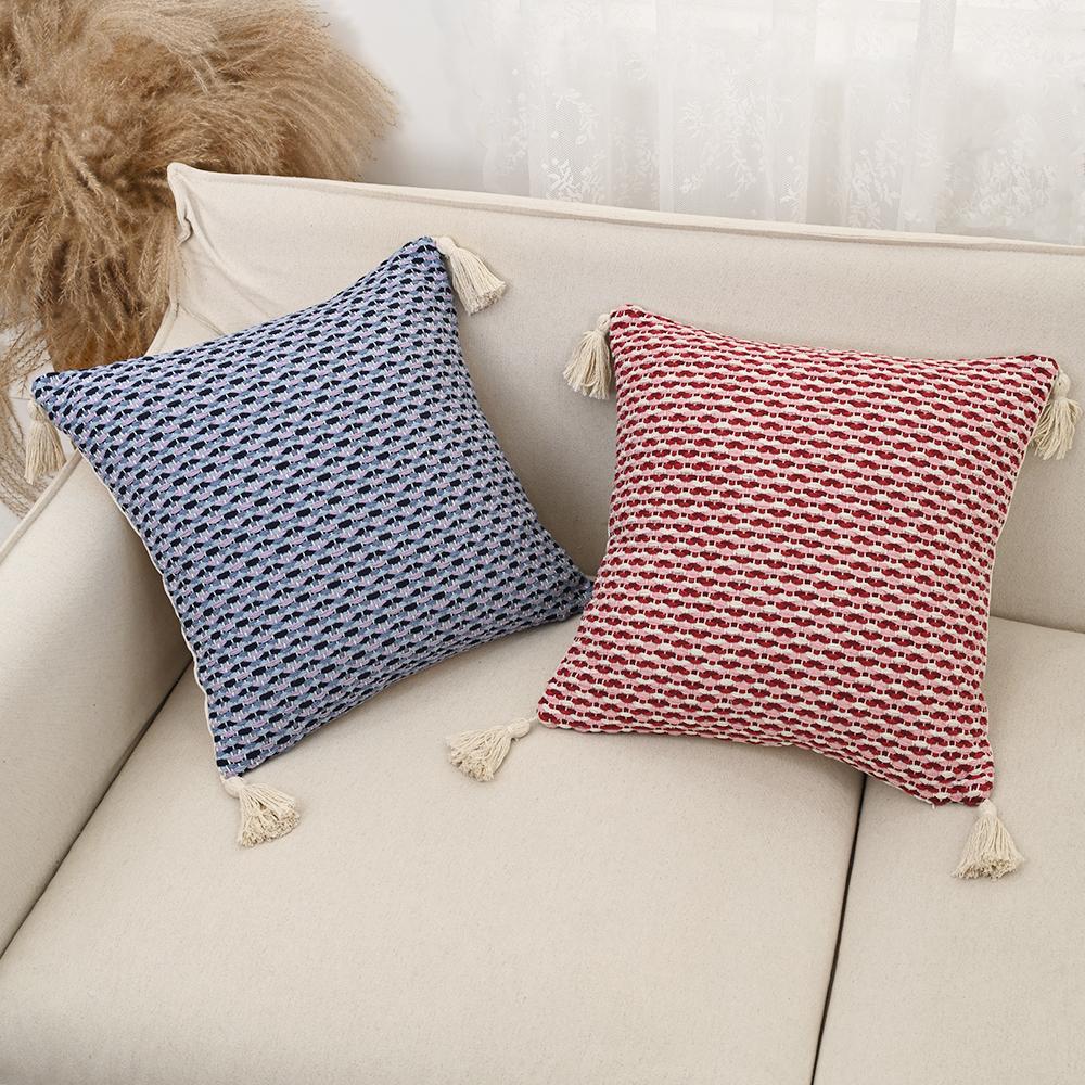 BUYNOW Simple Yarn-Dyed Jacquard Pillow Case Light Luxury Cushion Cover Nordic Style Hotel Home Living Room Decor Sofa Cushions