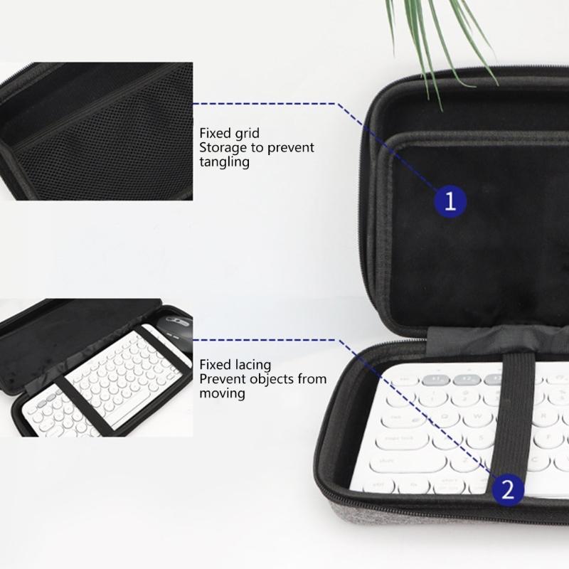 Shockproof Keyboards Organizers Bag Water Resistant EVA Material with Detachable Handle for Computer Peripherals