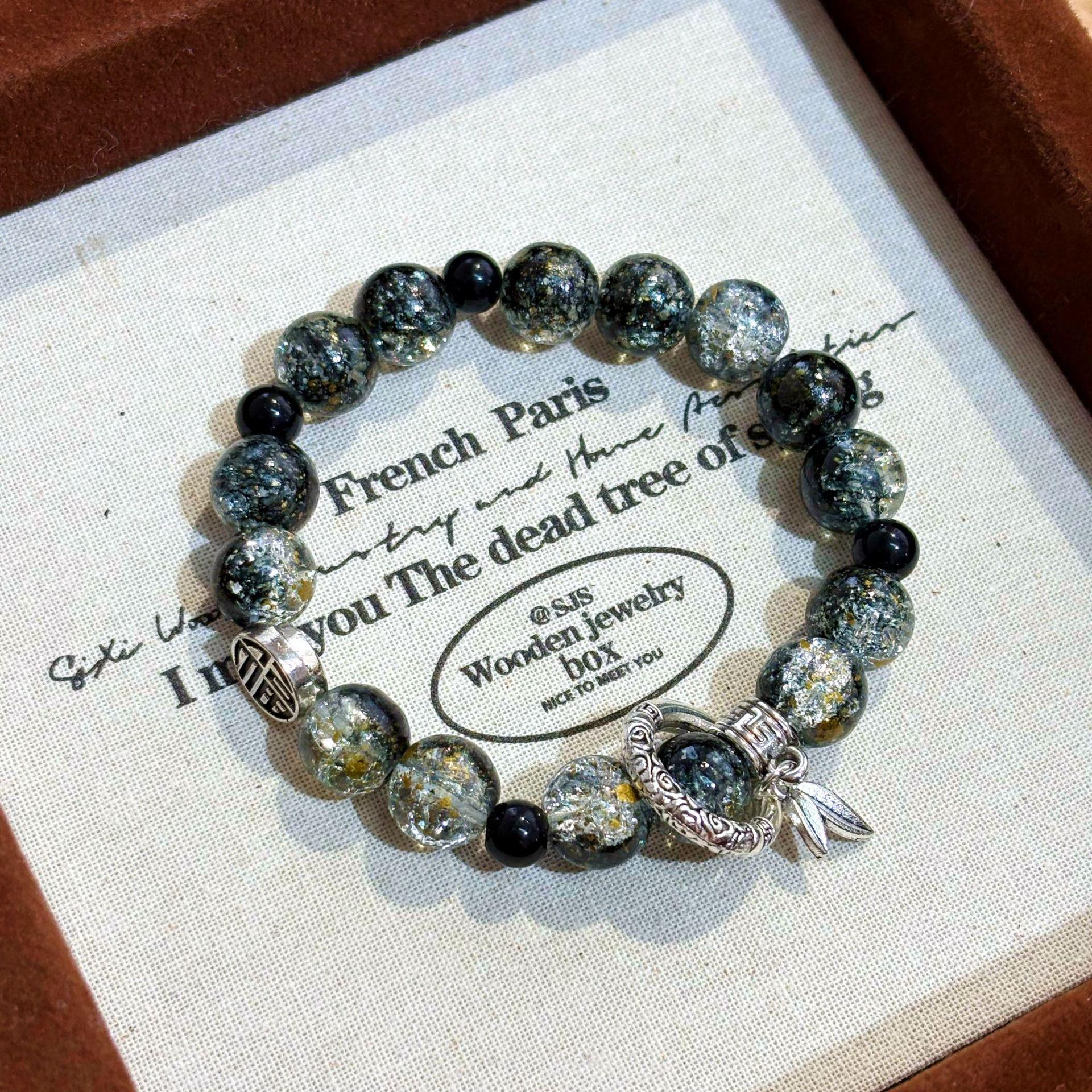 Six-Piece Lemon Floral & Green Bracelet Set for Girls - Charlie Sue Skin-Brightening Friendship Hand Ornaments