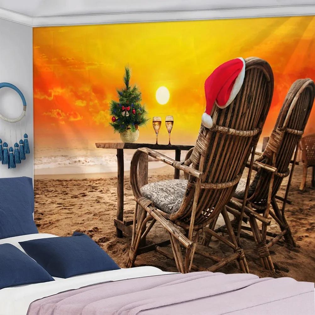 Christmas Tree Snowman Tapestry Bedroom Living Room Home Wall Decoration