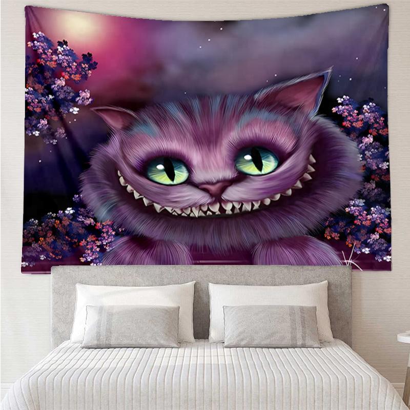 wonderland Smile Cat Tapestry Hanging for Bedroom,Livingroom, Playroom,Decor Art Room Wall Tapestry Holiday and Birthday Gifts