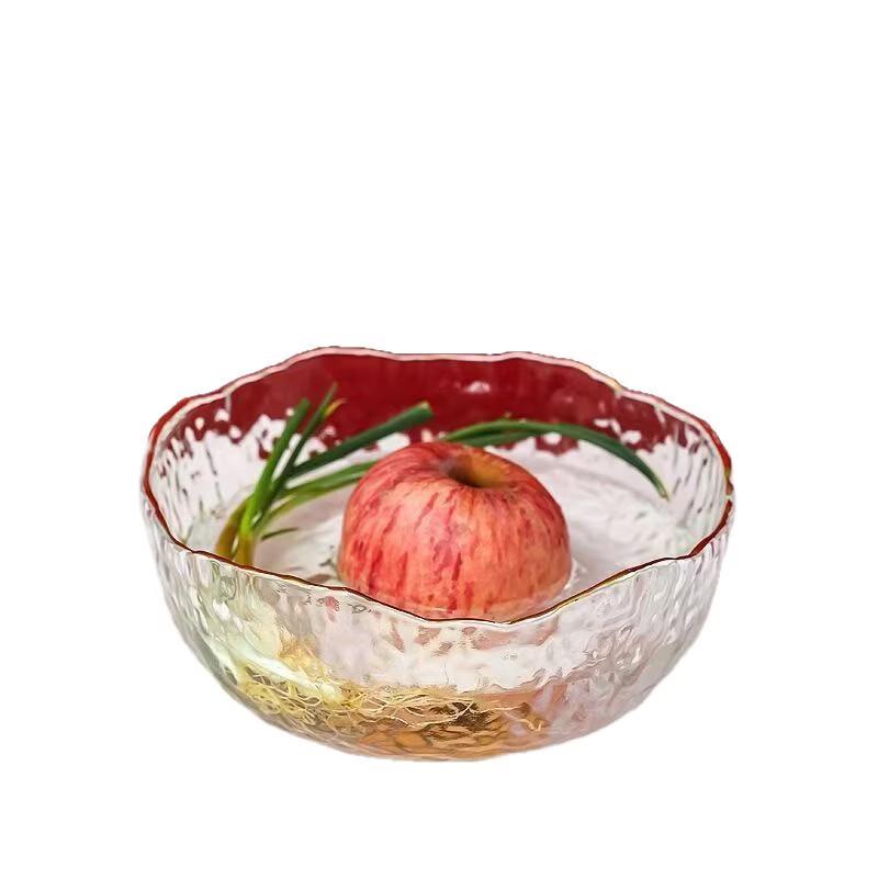 ZISIZ Gold-Trimmed Hammered Glass First Birthday Bowl