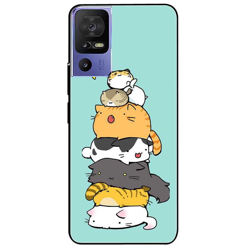 For TCL 40 SE Case 2023 Soft Silicone Protective Black Tiger Lion Funda Coque for TCL 40SE Covers TPU Bumper for TCL40se Paras