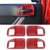 Red Carbon Door Handle Bowl Cover Trim for Jeep Wrangler JK 11-18 4Dr Accessorie
