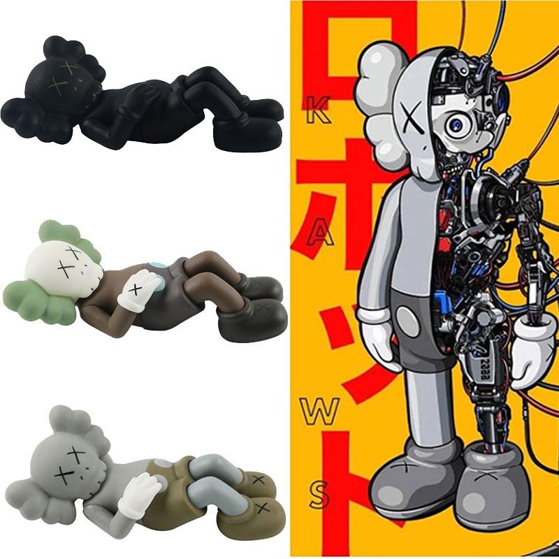 Sezamová ulice Kaws Cos Nosící panenka, Anime Trendy Figurka Velkoobchod 17cm, Materiál Pvc, Šedá