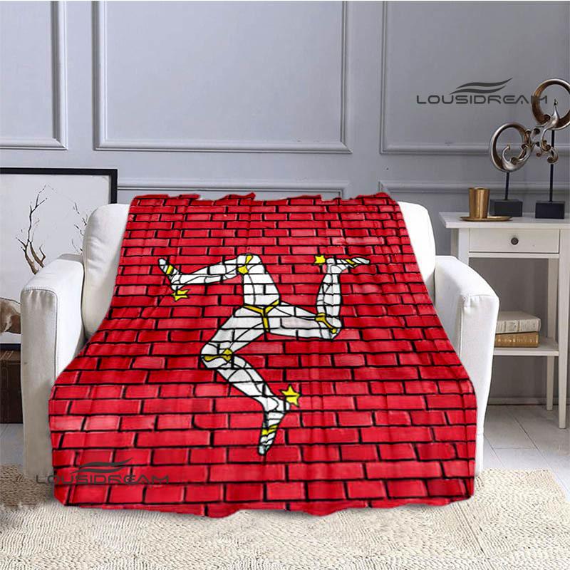 Motorcycle Isle of Man Tt Printed Blankets Flannel Warm Blanket Soft Cozy Blanket Travel Blankets Bed Linings Birthday Gift