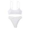 Women's Summer Fashion Sexy Color Waist Split Strap Bikini Swimsuit Set