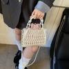 Fashion Foreign Style Handmade Imitation Pearl Woven Women's Handbag 25 Spring New Sweet Shoulder Messenger Bag