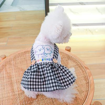 Plaid-Hosen-Overall für Hunde mit Blumenmuster, weicher Schlafanzug mit vier Beinen, Trainingsanzug, Schwarz, XS, XL, Welpe mit weißem T-Shirt, Chihuahua, Yorkie