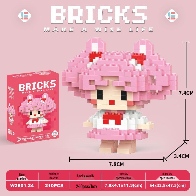 Children's Cartoon Building Blocks Set - Micro-Particle Assembly Girl Toy Gift