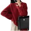Design-Sinn Mode V-Ausschnitt Strickpullover Oberteil Damen Herbst und Winter Neu Weich Wachsig Locker Fauler Stil Pullover