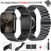 Metal Strap for Apple Watch Band 46mm 42mm 44mm 40mm 45mm 41mm Stainless Steel Wristband iWatch Series 10 9 8 7 6 SE2 Ultra 49mm