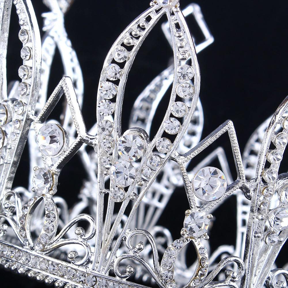 Bride's Full Round Crown Tiara Alloy Diamond Three-dimensional Queen Crown Phoenix Crown Tiara Hair Accessories