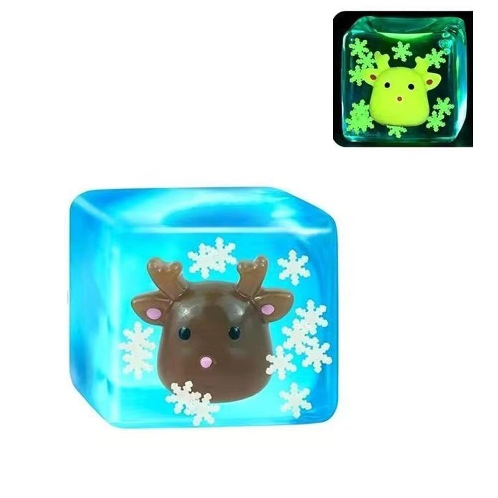 Glow In The Dark Ice Cube Squishy TPR Squishy Fidget Toy Christmas Squeezed Cube Christmas Gift