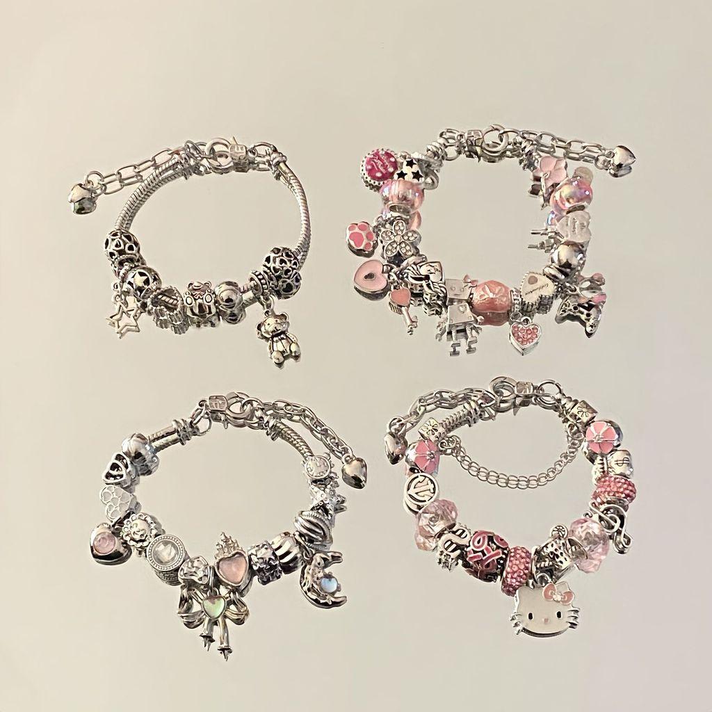 Fashion Butterfly Heart Moon Pendant Bracelet For Women Handmade Jewelry Gift