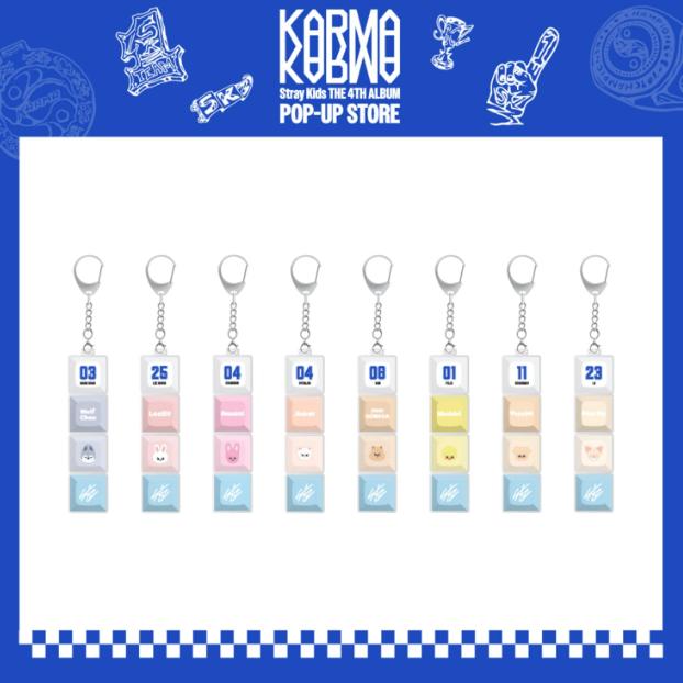 Pre-order Stray Kids POP-UP Store KARMA SKZOO Key Cap Key Ring