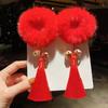 Gumki do włosów Czerwone prezenty Wysoka elastyczność Urocze gumki do włosów dla dzieci na chiński nowy rok