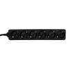 LogiLink Power Strip with 6 Sockets with Protective Contact, Black 1.5m