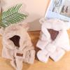 Faux Fur Baby Bear Plush Hat Winter Ear Protection Hats Cute One-Piece Hat Scarf  Kids