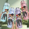 1PC Hiking Man Climbing Mountain 750ml Color Plastic Sports Water Bottle Leakproof Flip Straw Lid Suitable for Sports Office Home Use
