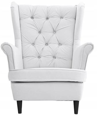 Gaja Scandinavian Wing Chair Famil Meble Deep Quilted Dirty White