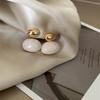 Korean Vintage Drop Glaze Oval Stud Earrings for Women Fashion Small Exquisite Elegant Earrings Daily Party Jewelry Gift