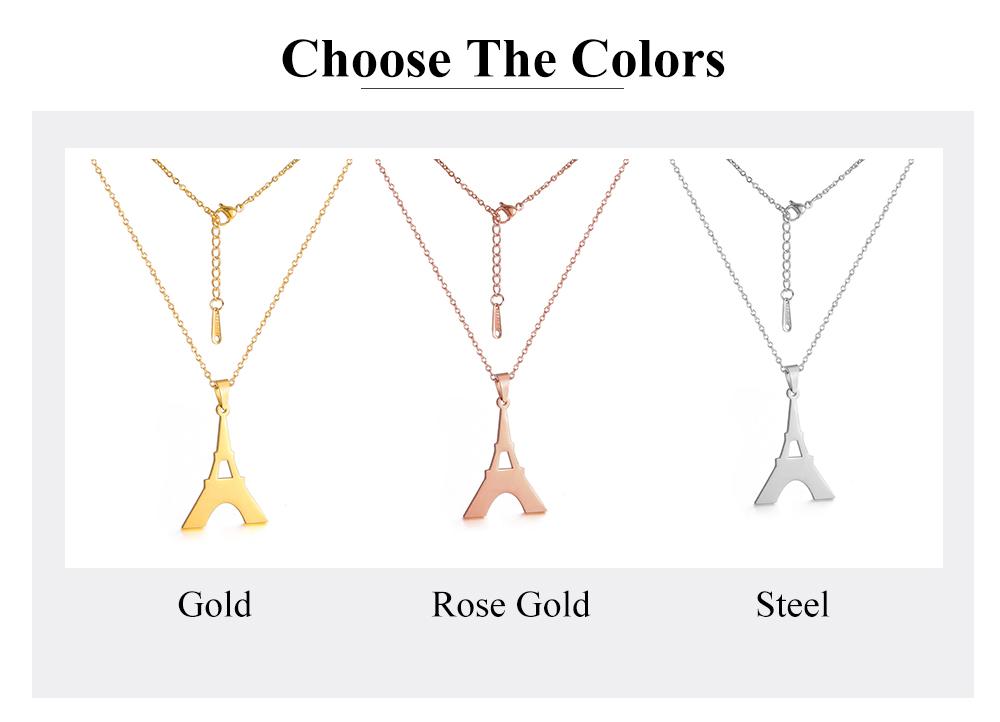 Cazador New France Paris Eiffel Tower Gold Color Pendant Necklaces for Women Stainless Steel Chain on the Neck Jewelry Wholesale