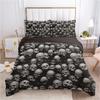 Sugar Skull Duvet Cover Scary Skeleton Comforter Cover Queen Twin Size For Adults Teen Halloween Decor Gothic Skull Bedding Set
