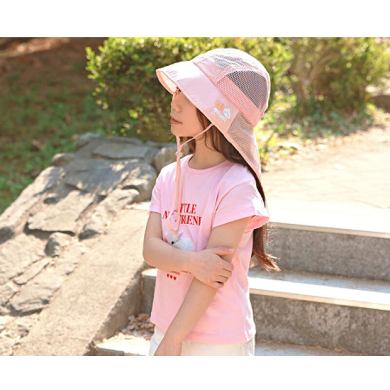 Molang Character Wide Beach Children s Water Play Flap Cap Pink