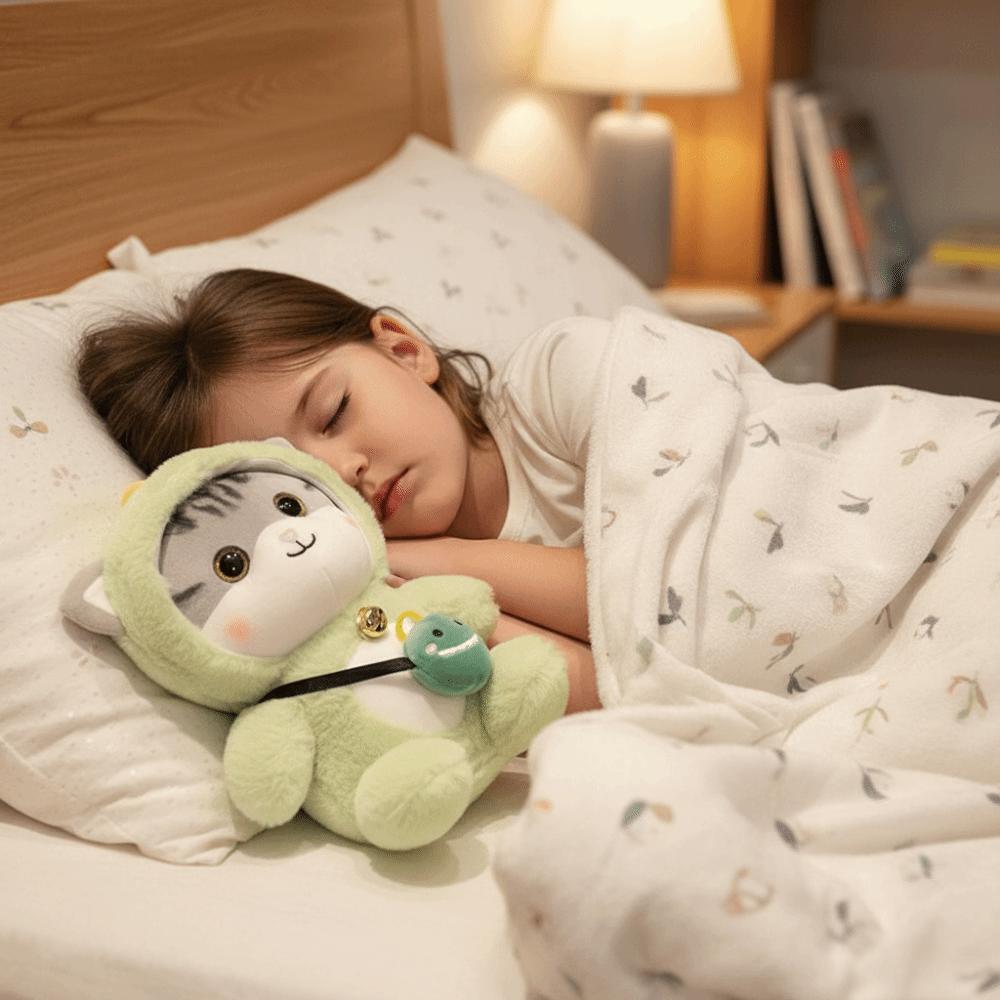 Bell Feature Stuffed Animal Toy Kawaii Design Cat Plush Toy Cartoon Cat Doll  Birthday Present