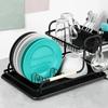 Large Drainer for Dishes, Plates, Cutlery, 2-tier, Black