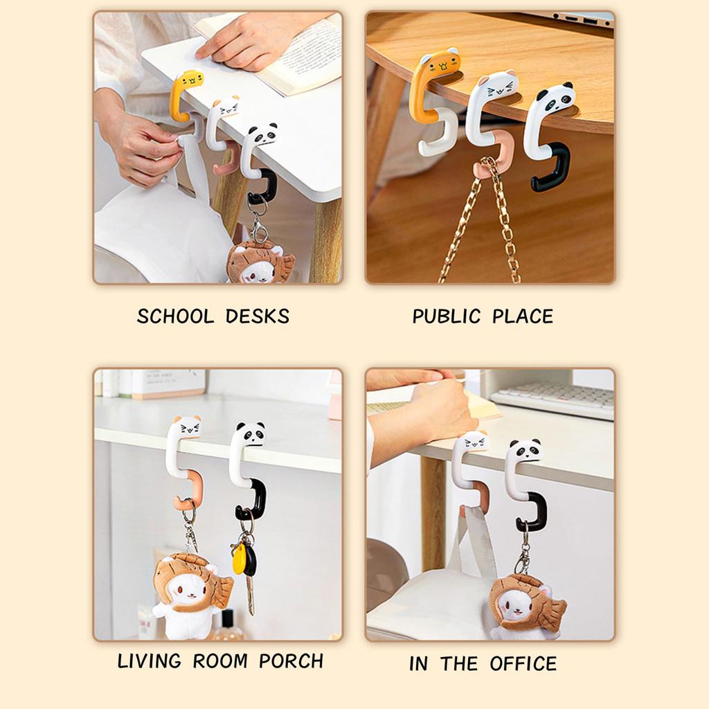 Travel Portable Plastic Bag Cute Animal Hook For Hanging Decorative Table Purse Bag Hook Wall Hanger Holder Handbag Hanger