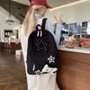 Star primary school student schoolbag female corduroy large capacity college style backpack leisure travel backpack