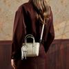 Real Crystal Vegetable Tanned Leather Handbag Female Design Sense High Sense Shoulder Messenger Bag Versatile Commuter Tote Bag