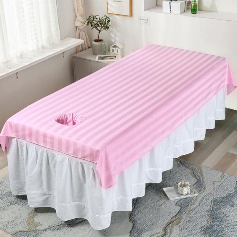 

Specific Bed Sheets with Holes Made of Silky Cotton Massage Therapy Health and Beauty Bed Sheets Simple Striped Single Bed Sheet 200x120CM