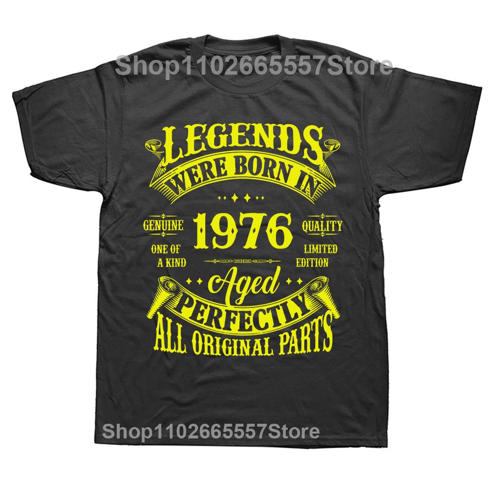 48th Birthday Vintage Legends Born In 1976 48 Years Old T Shirt Streetwear Short Sleeve Gifts Summer Style Tshirt Unisexs Clothing