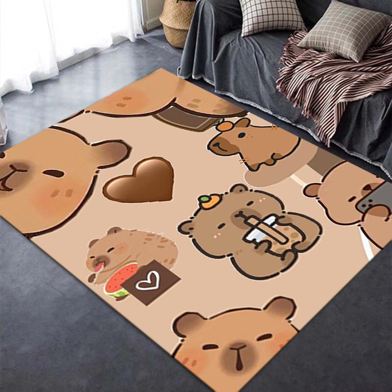2026 NEW Capybara Carpet Rug for Living Room Bedroom Home Sofa Decoration,Kids Play Non-slip Floor Mat