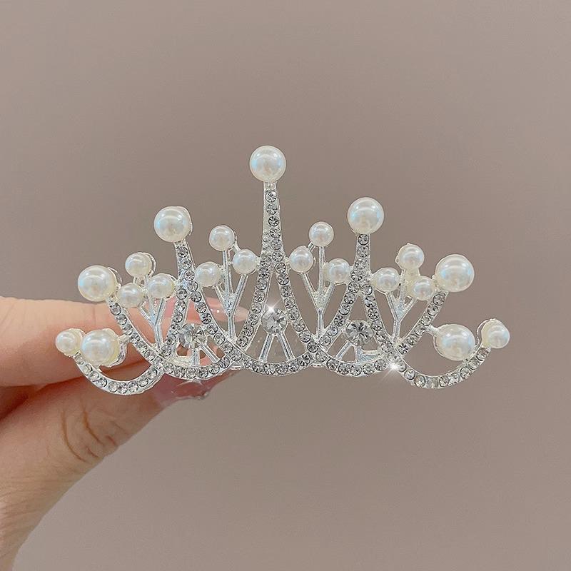 Dívčí princeznovská korunka sponka do vlasů ozdoba hlavy - Dětské vlasové doplňky na narozeniny a vystoupení