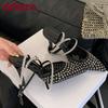 Fashion Luxury Rhinestones Fashion Ankle Buckle Pumps Women High Heels Shoes Female Pointed Toe Footwear Party Ladies Thin Heels Shoes