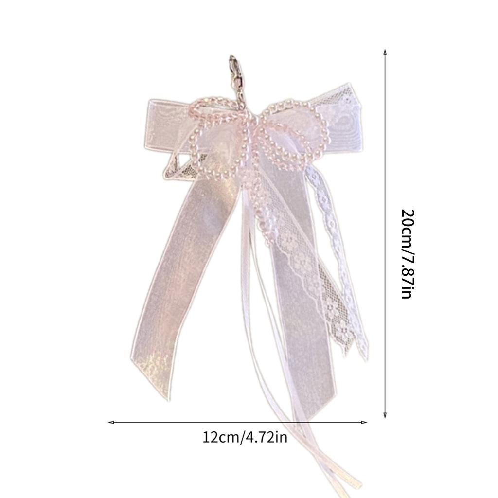 Elegant Phone Charm Chain Bag Pendant for Backpack Purse Wallet Stylish Ribbon Bowknot Keychain Accessory for Women