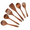 Teak 9-Piece Kitchen Set: Solid Wood Spatula, Spoon, Fork, Non-stick Pan, Acacia Wood Utensils, Long Handle Pot & Vegetable Spatula
