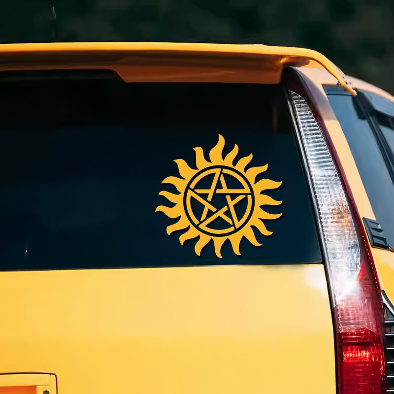 Five-pointed star in flames creative&funny stickers for cartoon fans&lover,high quality for car trucks motorcycles & laptops