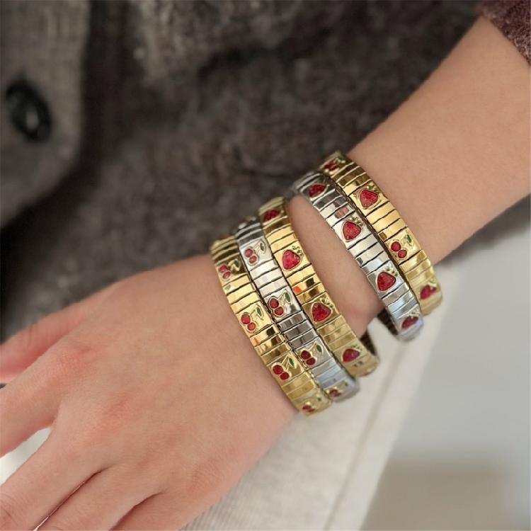 Fruit Inspired Adjustable Bracelet for Trendy Women Stainless Steel Jewelry Italian Crafted Comfortable Spring Gifts