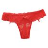 Dámské Tanga Květinové Výšivka Průhledné Krajkové Kalhotky Dekor s mašlí Nízký pas Elastické Svatební Noční Ložnice Dámské spodky