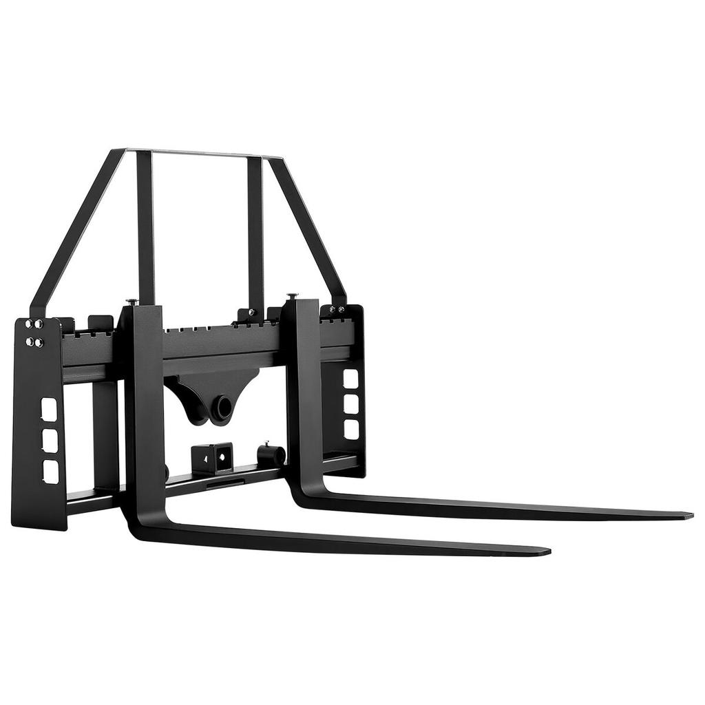 Skid Steer Pallet Forks, 1814 Kg Rated Capacity, Pallet Fork Frame Attachment with 122 Cm Pallet Forks Forklift Blades, 50.8 Mm Hitch Receiver & Spear